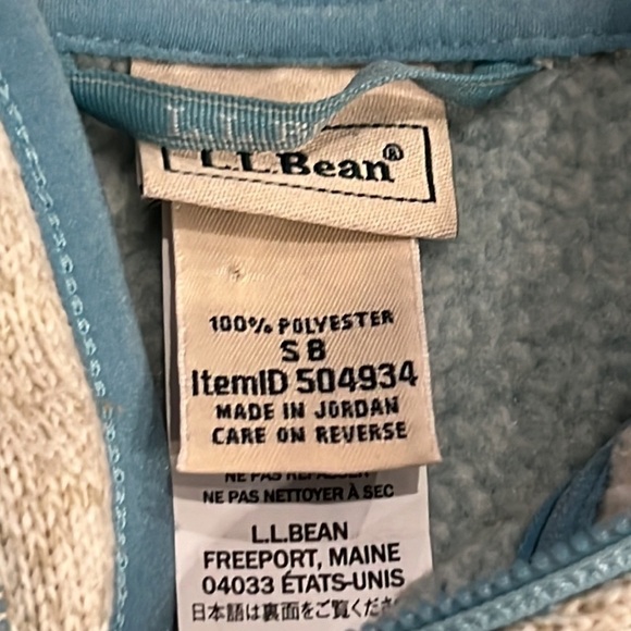 ⭐️ L.L.Bean's Sweater Fleece, Hooded Colorblock Size Small 8 - Picture 5 of 7